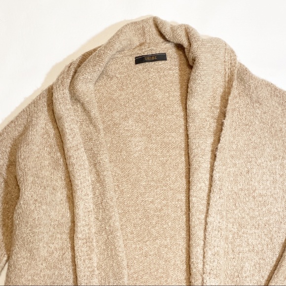 Tribe Camel Tan Open Front Soft Cardigan with Pockets size small / medium - Picture 3 of 8